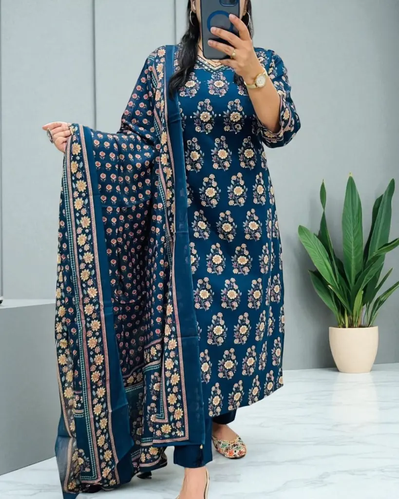 Floral-Printed-Cotton-Kurta-Set-with-Dupatta-Blue3.webp
