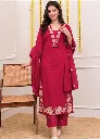 Pure-Cotton-60-60-Straight Kurta-Pant-Set-with-Detailed-Embroidery-Work-Red3.webp