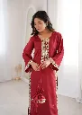 Natural-Crepe-Real-Mirror-Lace-Kurti-and-Pant-Set-with-Coordinated-Designer-Batwa-Red2.webp