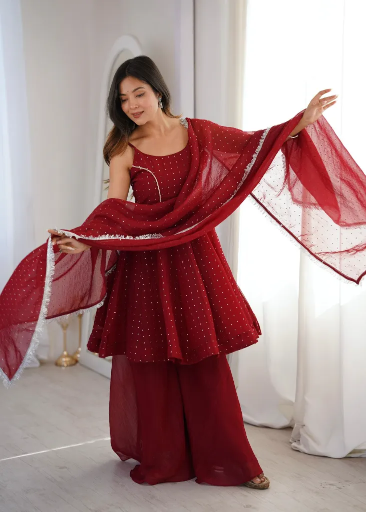 Premium-Crunchy-Silk-Short-Kurti-with-Zarkhand-Work,-Full-Flair-Sharara-Palazzo,-and-Matching-Lace-Border-Dupatta-3-Piece-Festive-Luxury-Suit-Set-Red6.webp