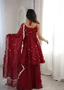 Premium-Crunchy-Silk-Short-Kurti-with-Zarkhand-Work,-Full-Flair-Sharara-Palazzo,-and-Matching-Lace-Border-Dupatta-3-Piece-Festive-Luxury-Suit-Set-Red7.webp