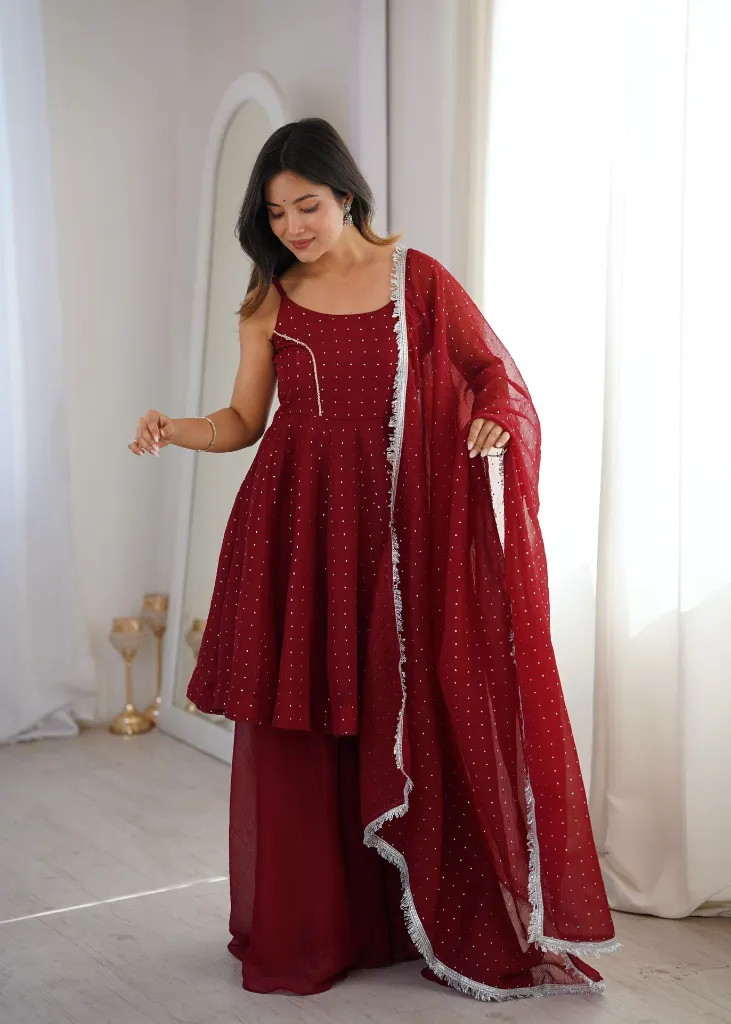 Premium-Crunchy-Silk-Short-Kurti-with-Zarkhand-Work,-Full-Flair-Sharara-Palazzo,-and-Matching-Lace-Border-Dupatta-3-Piece-Festive-Luxury-Suit-Set-Red2.webp