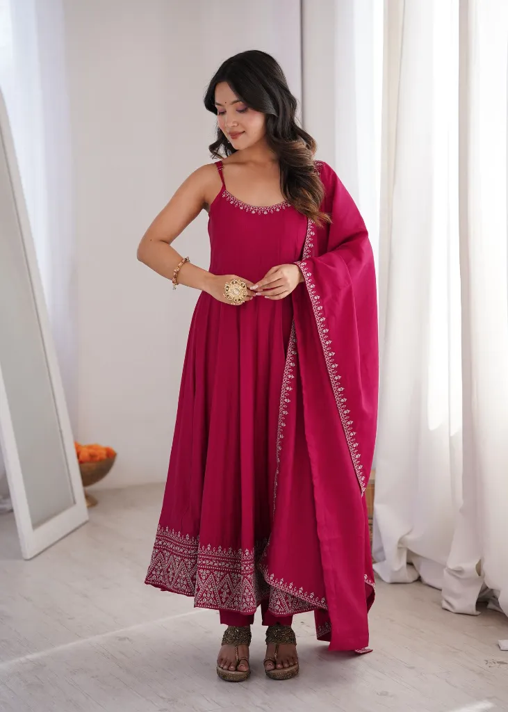 Premium-Quality-Pure-Roman-Silk-Chanderi-Sleeveless-Anarkali-Gown,-Fully-Stitched-Trousers,-and-Lace-Border-Shawl-Dupatta-3-Piece-Festive-Luxury-Set4.webp